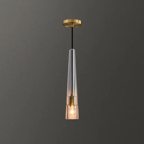 Crystal Block Pendant Light - Simplicity Meets Elegance In This 1-Light Brass Ceiling Fixture / Cone