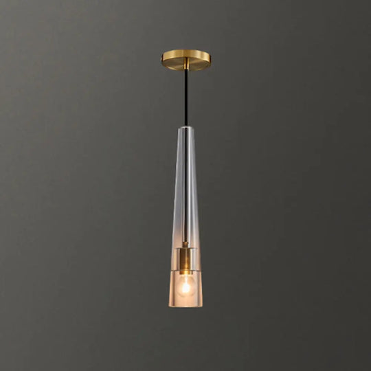 Crystal Block Pendant Light - Simplicity Meets Elegance In This 1-Light Brass Ceiling Fixture / Cone