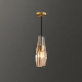 Crystal Block Pendant Light - Simplicity Meets Elegance In This 1-Light Brass Ceiling Fixture /