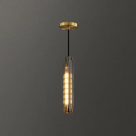 Crystal Block Pendant Light - Simplicity Meets Elegance In This 1-Light Brass Ceiling Fixture /