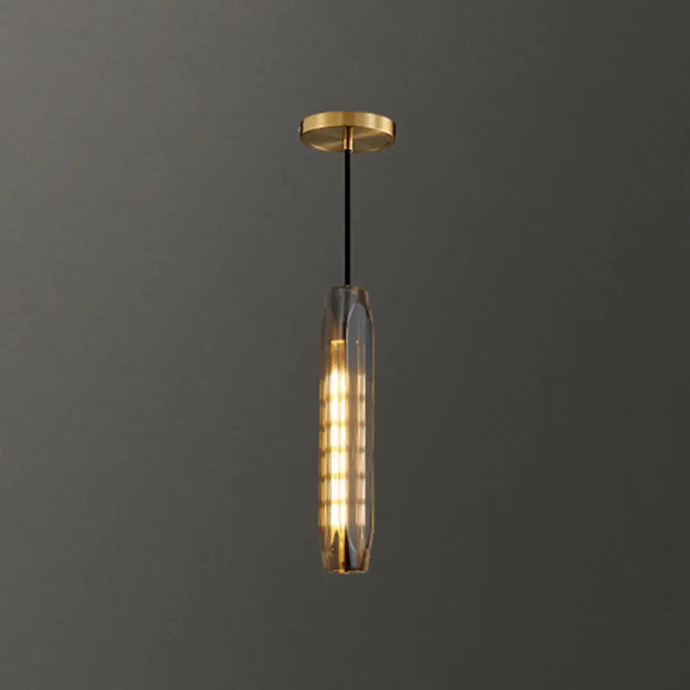 Crystal Block Pendant Light - Simplicity Meets Elegance In This 1-Light Brass Ceiling Fixture /