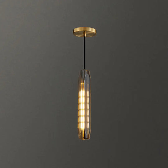 Crystal Block Pendant Light - Simplicity Meets Elegance In This 1-Light Brass Ceiling Fixture /