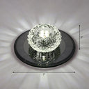 Crystal Bowl Shade Led Flush Mount Ceiling Light - Elegant Simplicity For Entryways Black / White