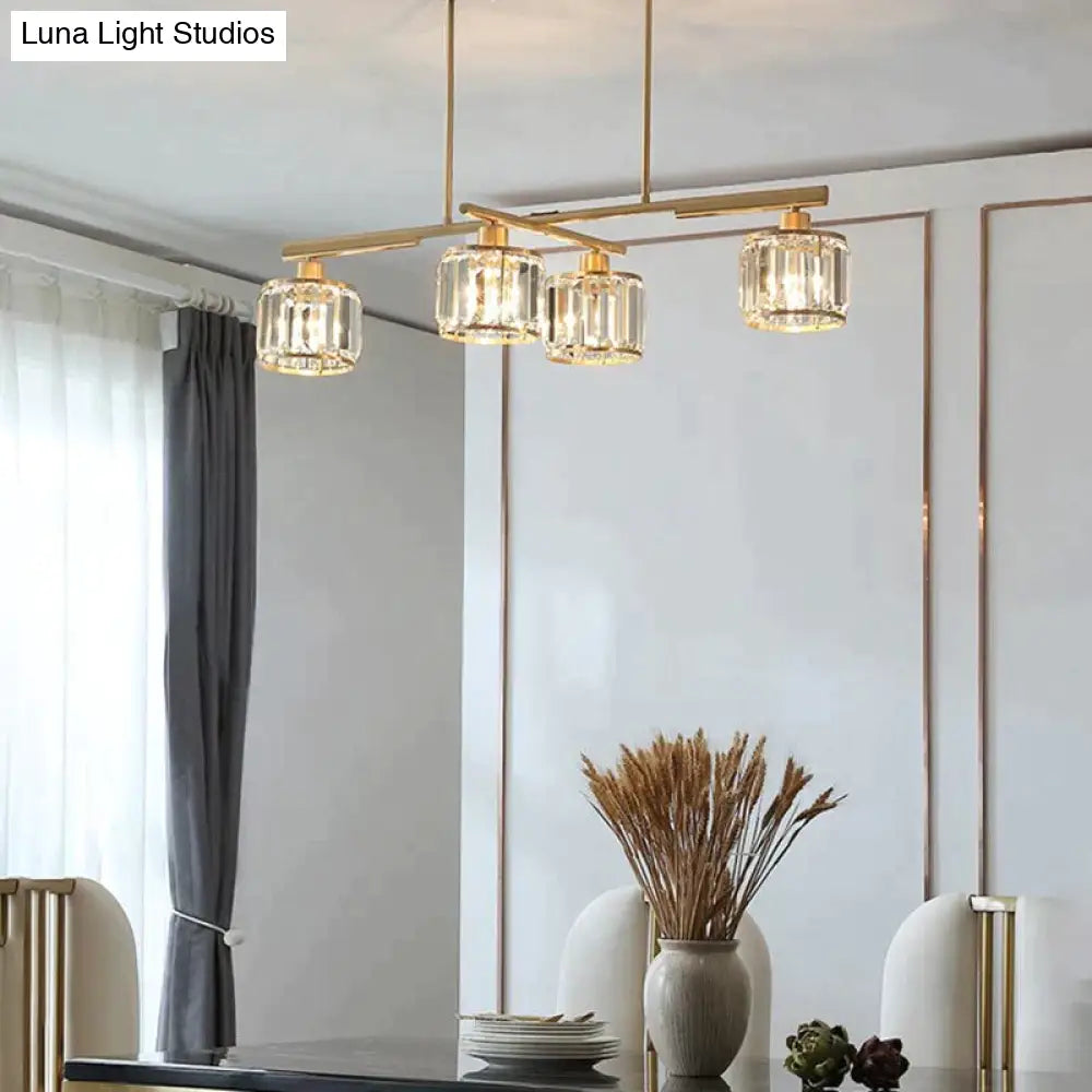 Crystal Ceiling Lights Bedroom Modern Design Copper Lamp Dining Room Led Kitchen Lustre Living