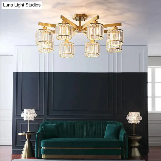 Crystal Ceiling Lights Bedroom Modern Design Copper Lamp Dining Room Led Kitchen Lustre Living