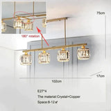 Crystal Ceiling Lights Bedroom Modern Design Copper Lamp Dining Room Led Kitchen Lustre Living