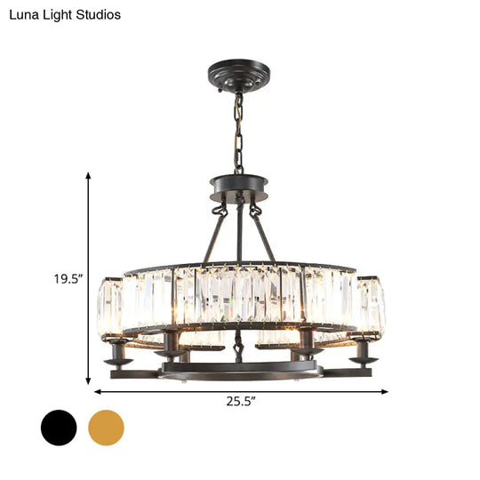 Crystal Circle Chandelier: Classic Living Room Led Ceiling Light