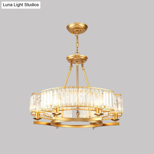 Crystal Circle Chandelier: Classic Living Room Led Ceiling Light