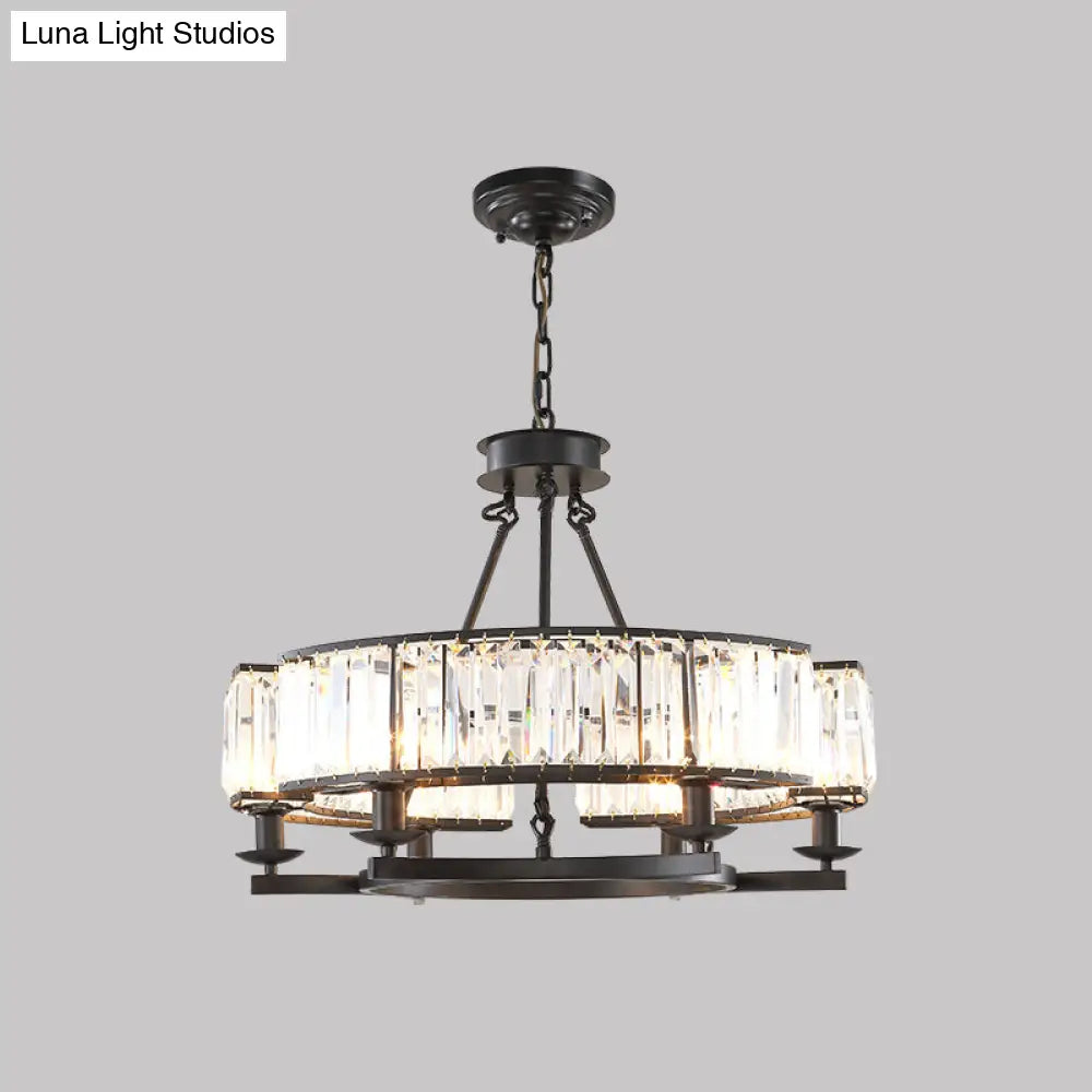 Crystal Circle Chandelier: Classic Living Room Led Ceiling Light