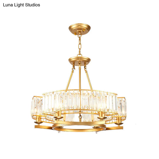 Crystal Circle Chandelier: Classic Living Room Led Ceiling Light