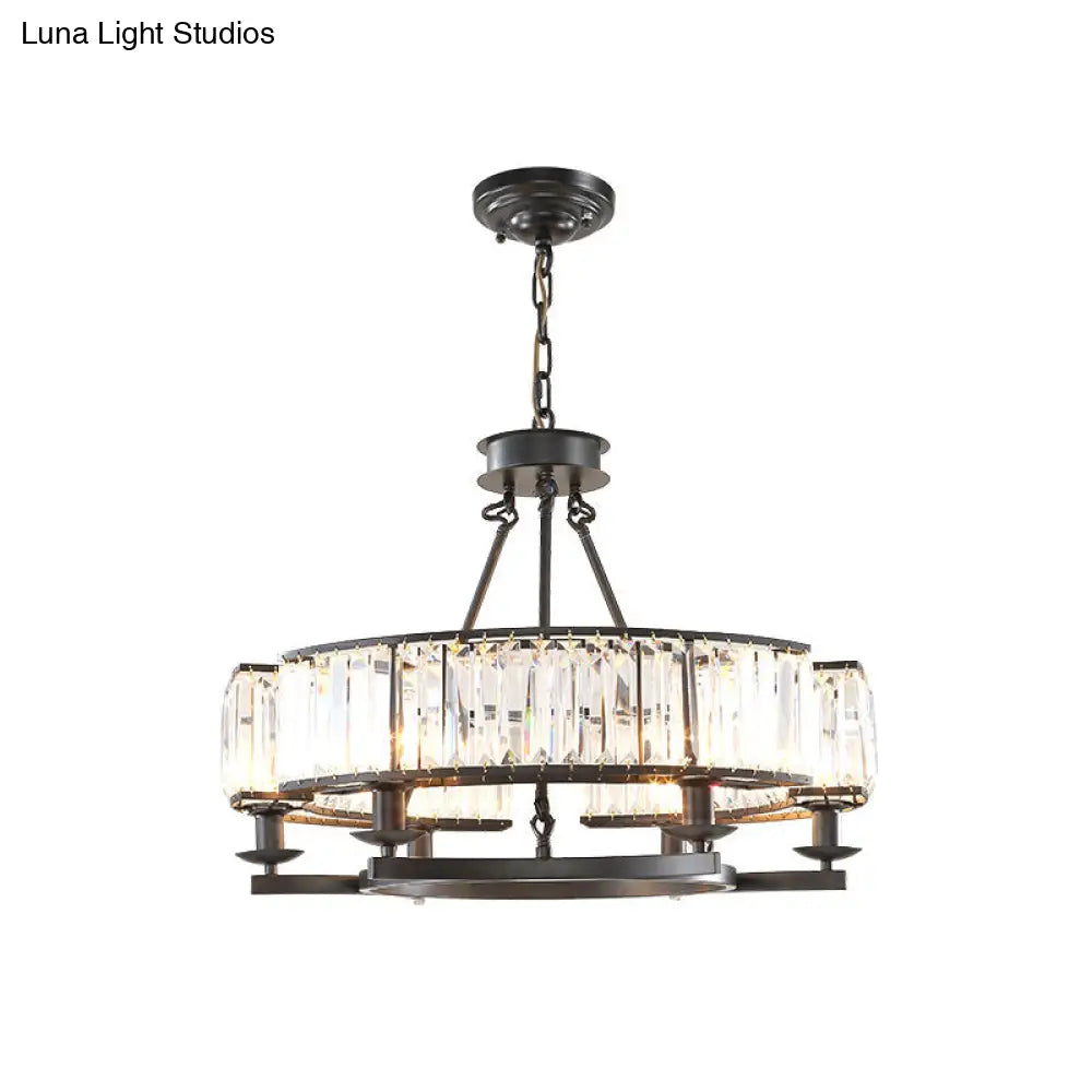 Crystal Circle Chandelier: Classic Living Room Led Ceiling Light