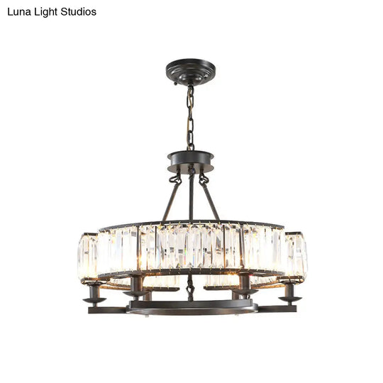 Crystal Circle Chandelier: Classic Living Room Led Ceiling Light