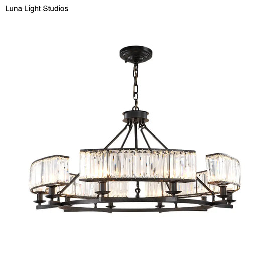 Crystal Circle Chandelier: Classic Living Room Led Ceiling Light