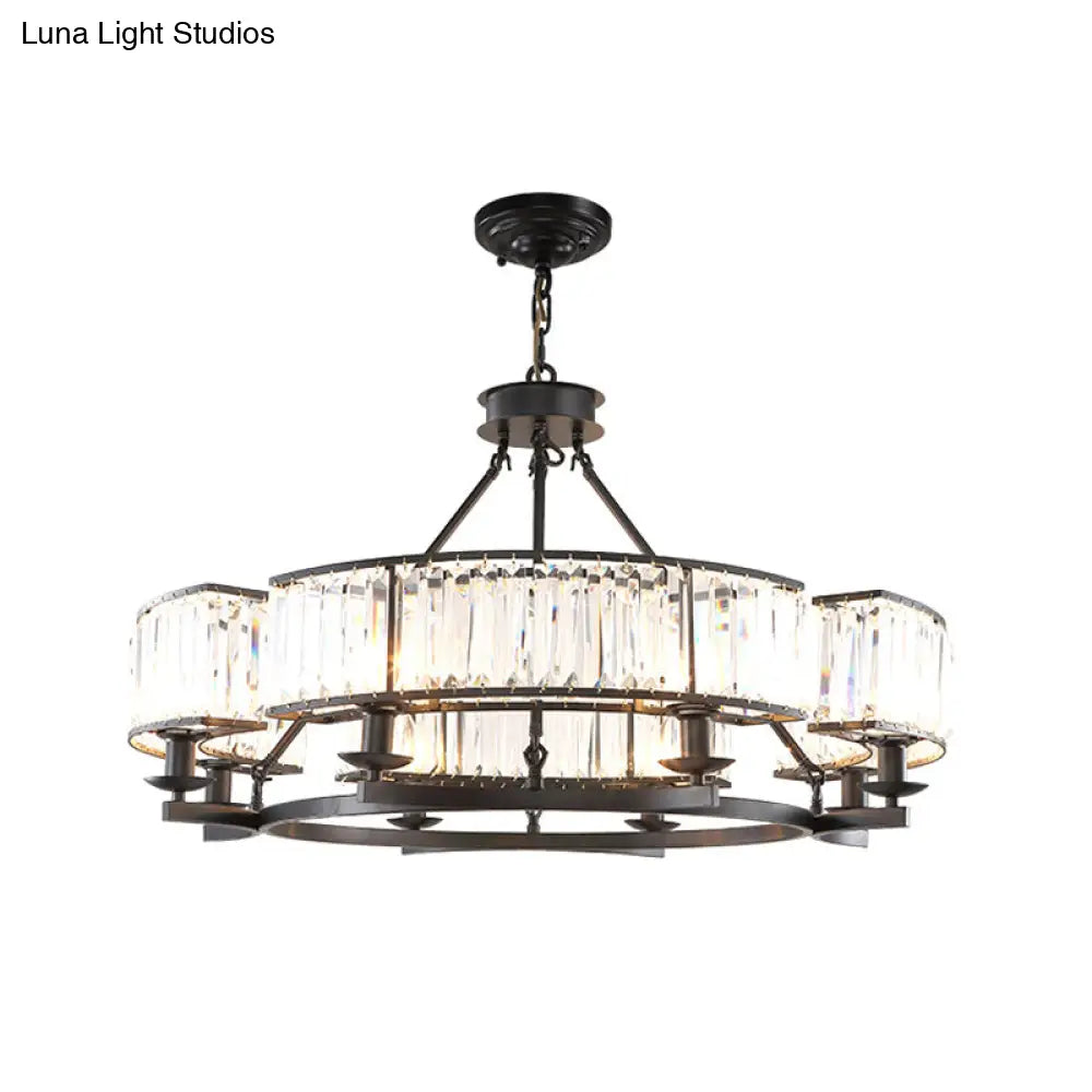 Crystal Circle Chandelier: Classic Living Room Led Ceiling Light