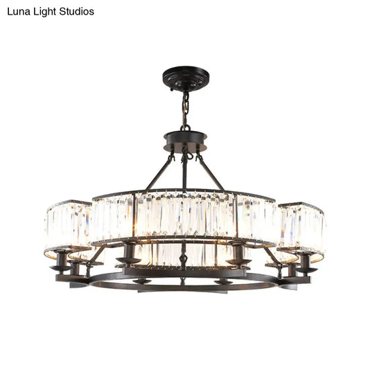 Crystal Circle Chandelier: Classic Living Room Led Ceiling Light