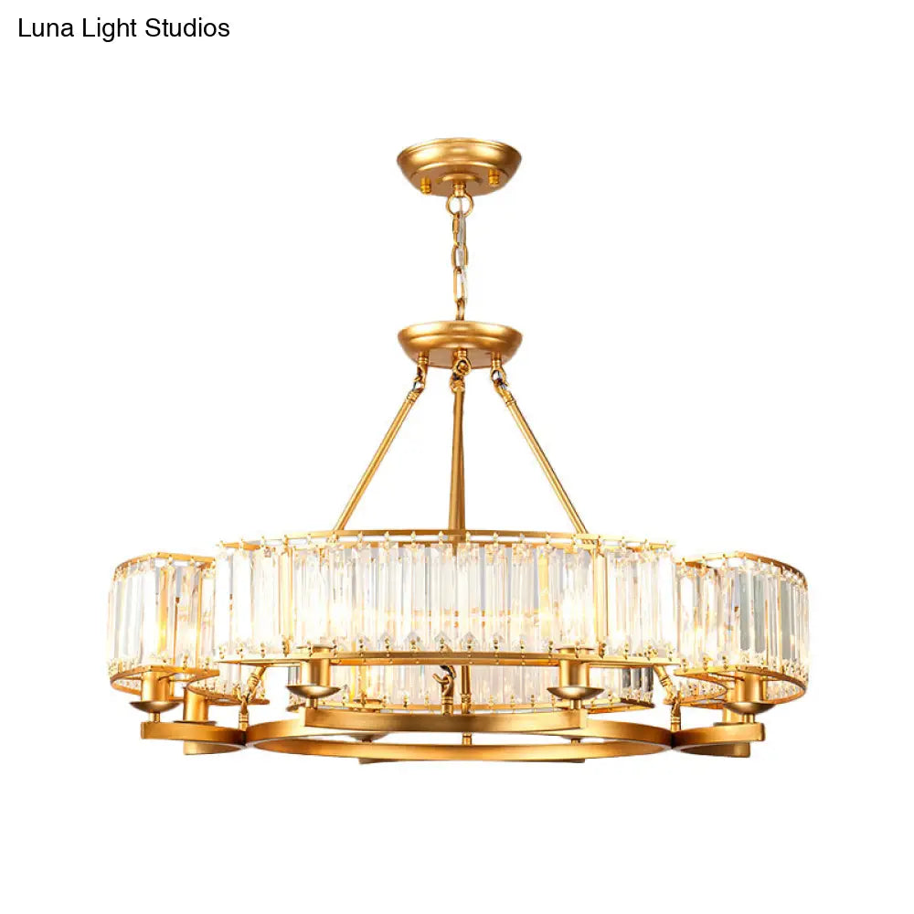 Crystal Circle Chandelier: Classic Living Room Led Ceiling Light