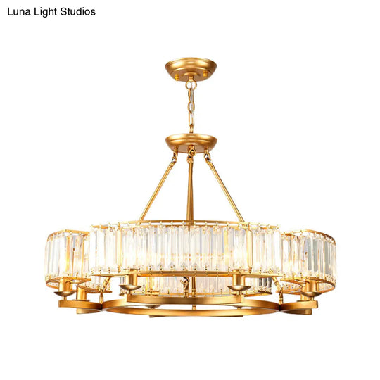 Crystal Circle Chandelier: Classic Living Room Led Ceiling Light