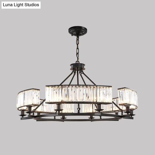 Crystal Circle Chandelier: Classic Living Room Led Ceiling Light