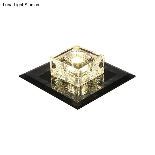 Crystal Cubic Led Flush Mount Ceiling Lamp For Corridors