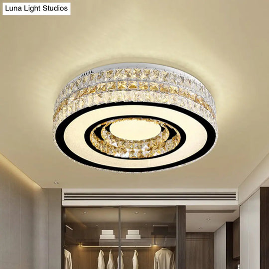 Crystal-Encrusted Led Ceiling Lamp For Minimalist Bedroom Design