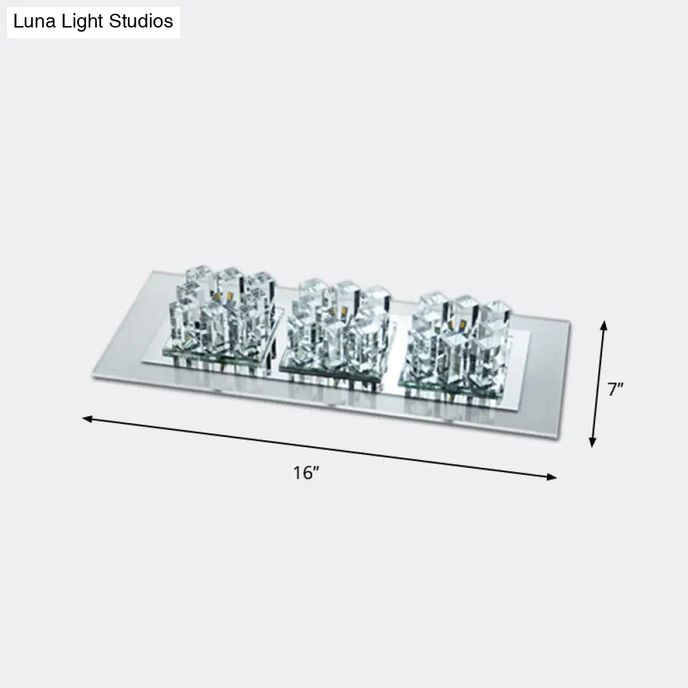 Crystal Entryway Rectangle Led Flush Mount Ceiling Light