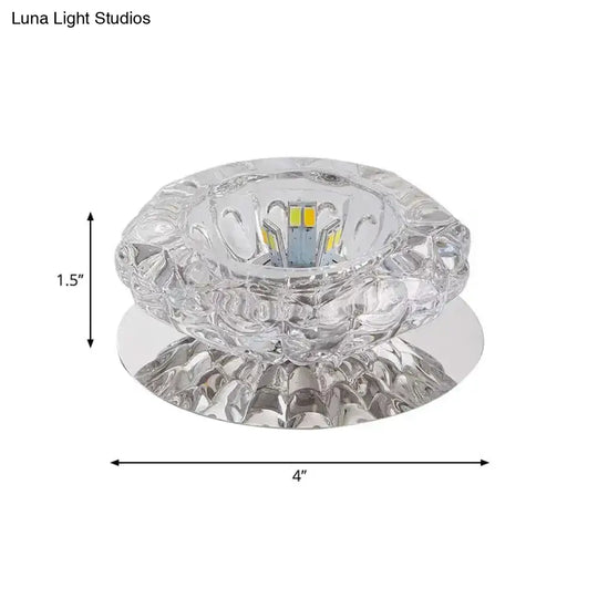 Crystal Floral Ceiling Mount Light: Modern Led Chrome Flush Porch Fixture