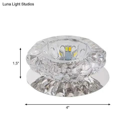 Crystal Floral Ceiling Mount Light: Modern Led Chrome Flush Porch Fixture