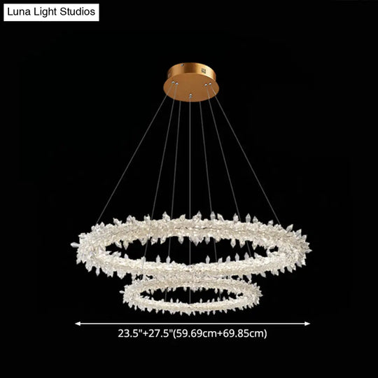 Crystal Flower Chandelier Light For Modern Living Rooms