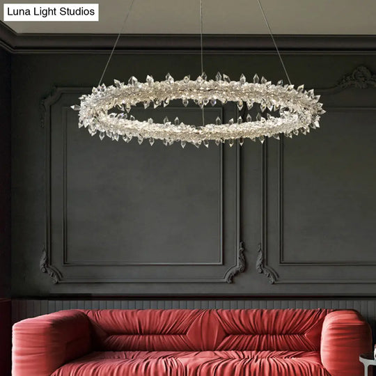 Crystal Flower Chandelier Light For Modern Living Rooms