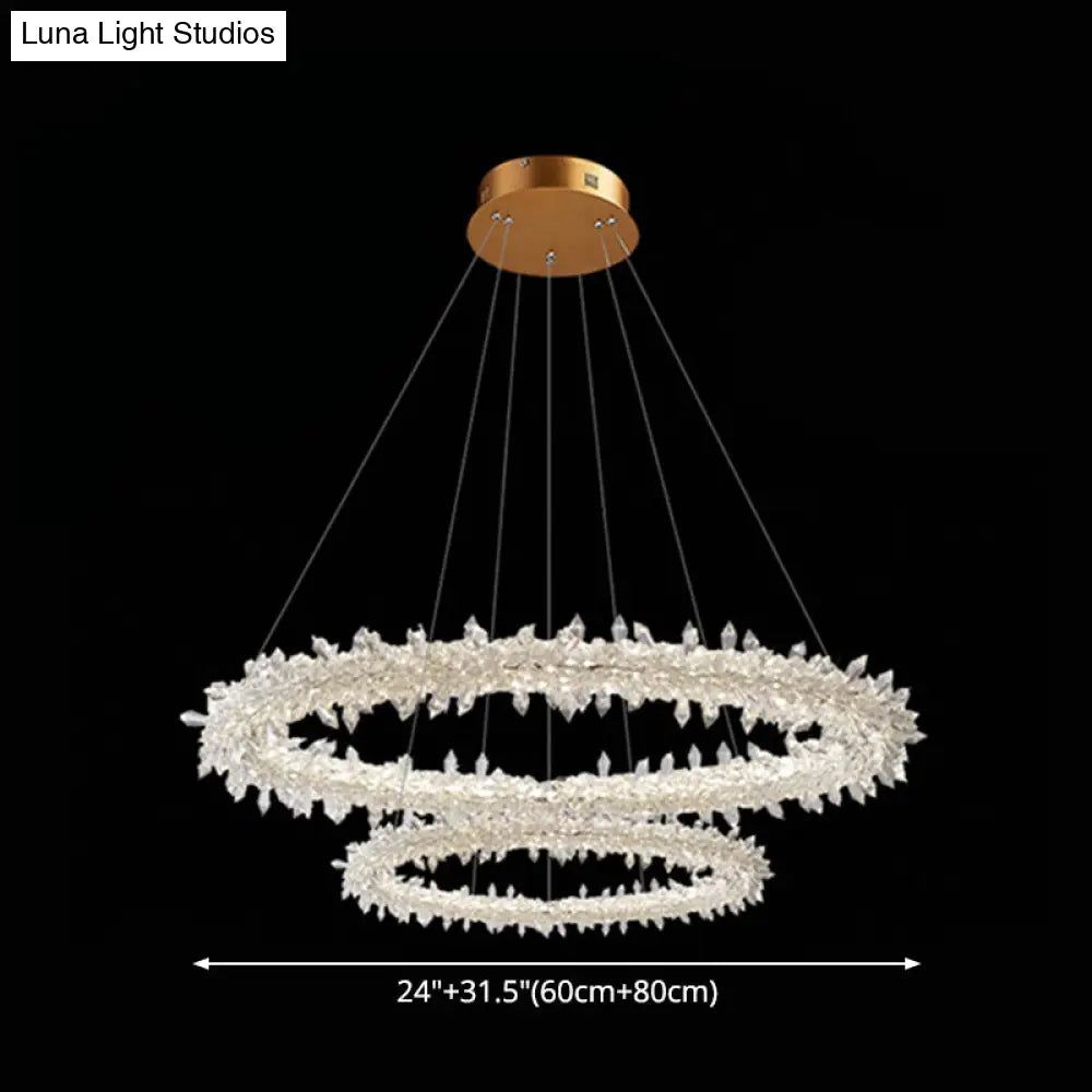 Crystal Flower Chandelier Light For Modern Living Rooms