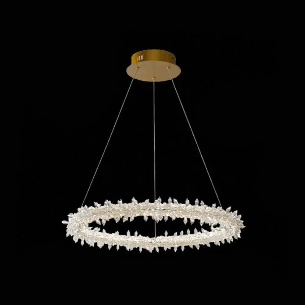 Crystal Flower Chandelier Light For Modern Living Rooms Clear / 23.5’