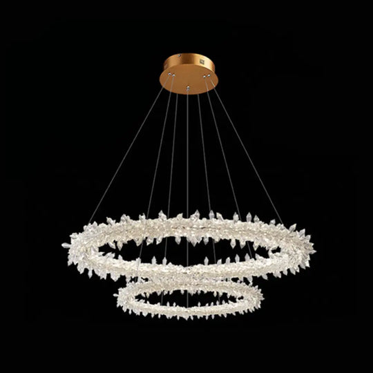 Crystal Flower Chandelier Light For Modern Living Rooms Clear / 24’ + 31.5’