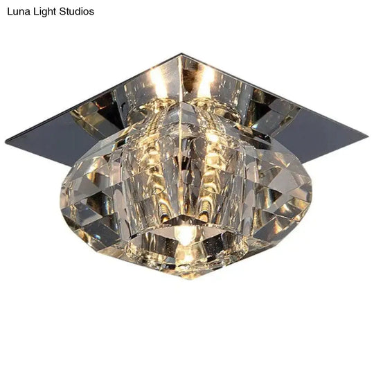 Crystal Flush Mount Ceiling Light Modern Fixtures For Hallway Dining Room Bedroom Kitchen