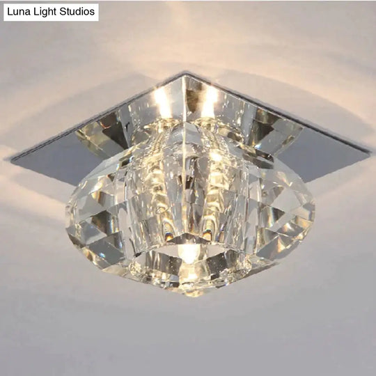 Crystal Flush Mount Ceiling Light Modern Fixtures For Hallway Dining Room Bedroom Kitchen