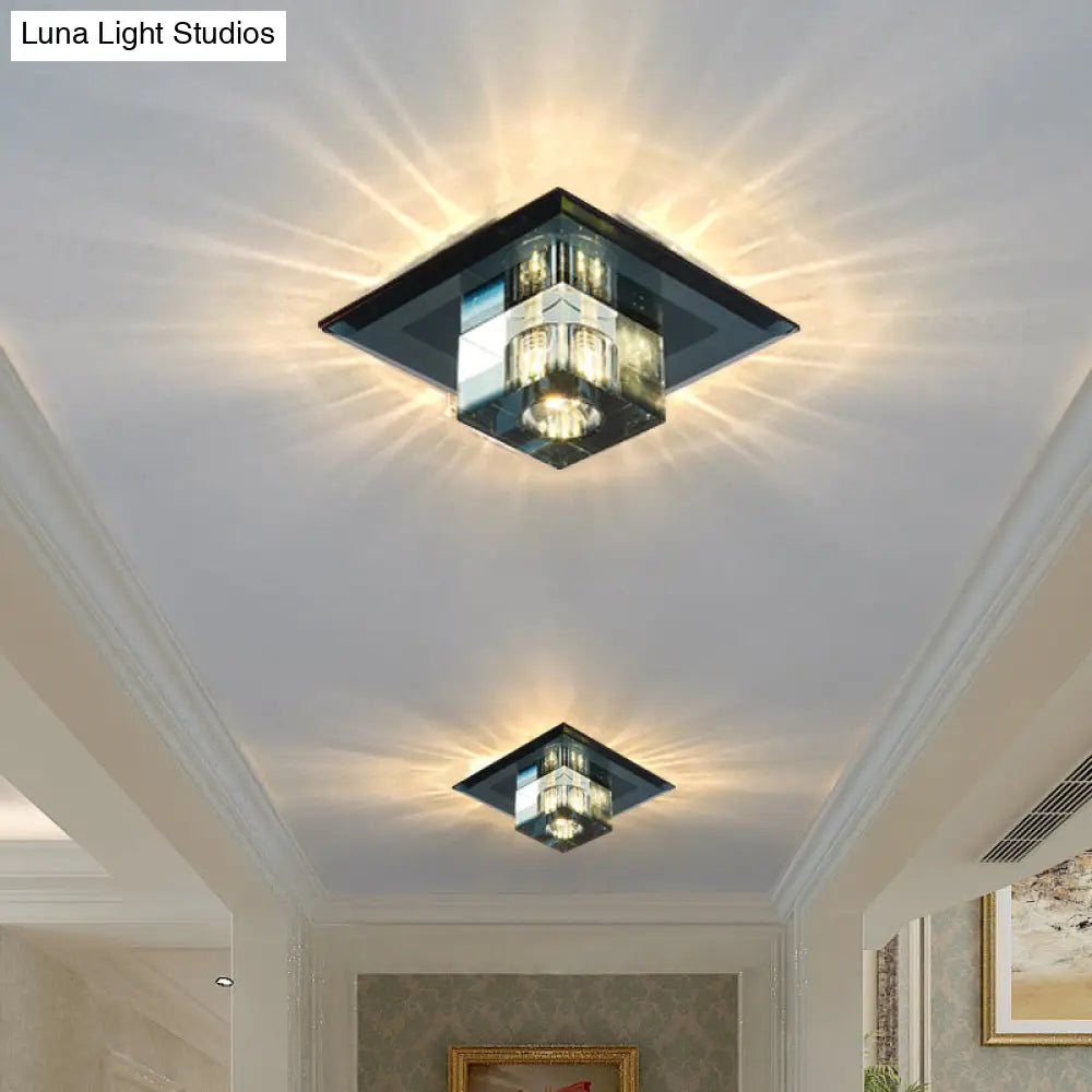 Crystal Led Flush Ceiling Light For Modern Entryways