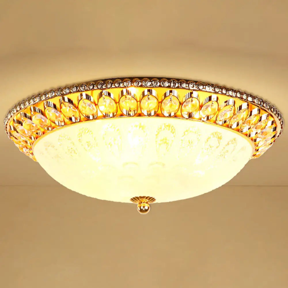 Crystal Led Flush Mount Ceiling Light For Modern Bedroom Décor Gold / 16’ Schoolhouse