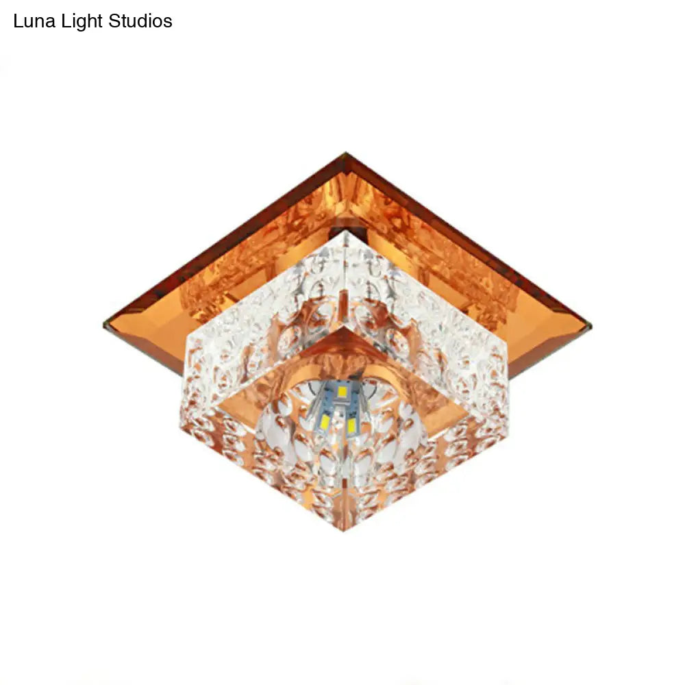 Crystal Led Flush Mount Light For Foyer - Simplicity & Elegance