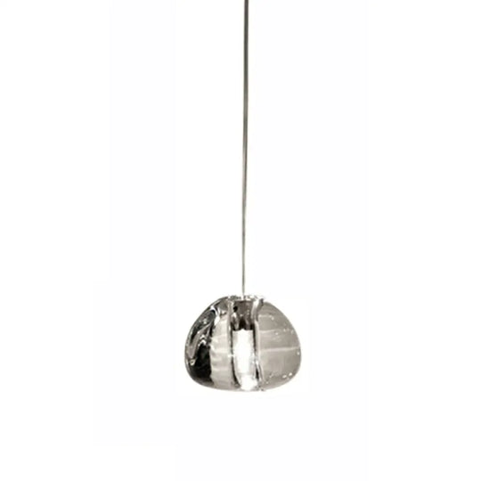 Crystal Led Staircase Pendant Light In Chrome - Stone Shape For Simplicity 1 /