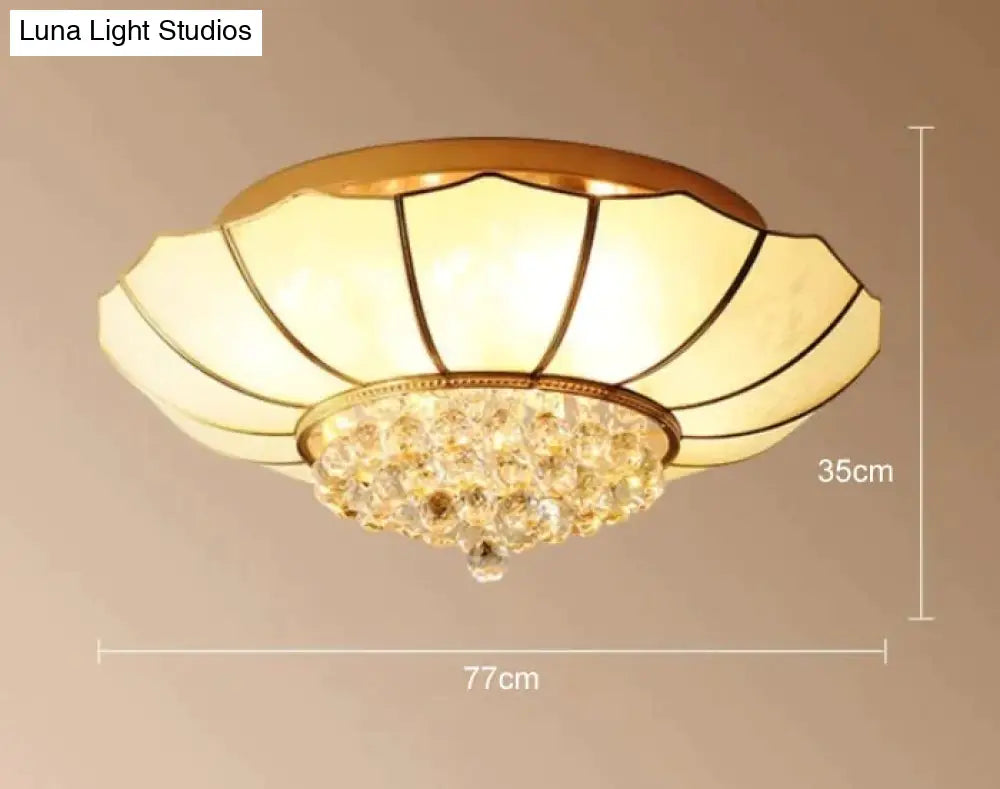 Crystal Living Room Lamp Led All Copper Ceiling