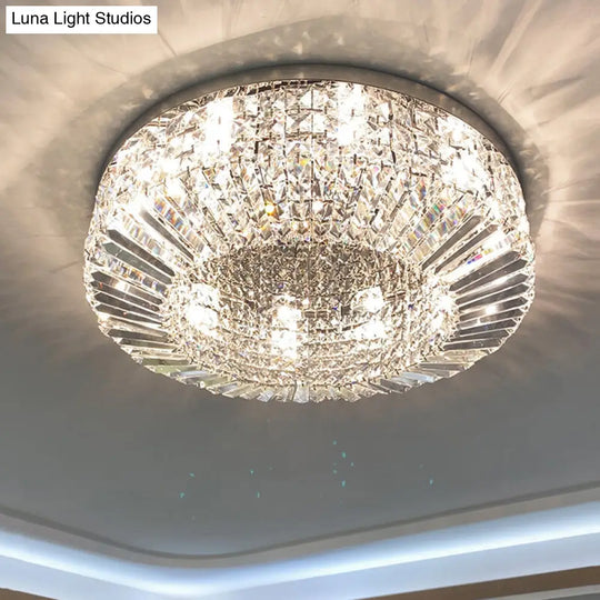 Crystal Loop Shaped Ceiling Light - Simple Style Flush Mount Fixture For Bedroom