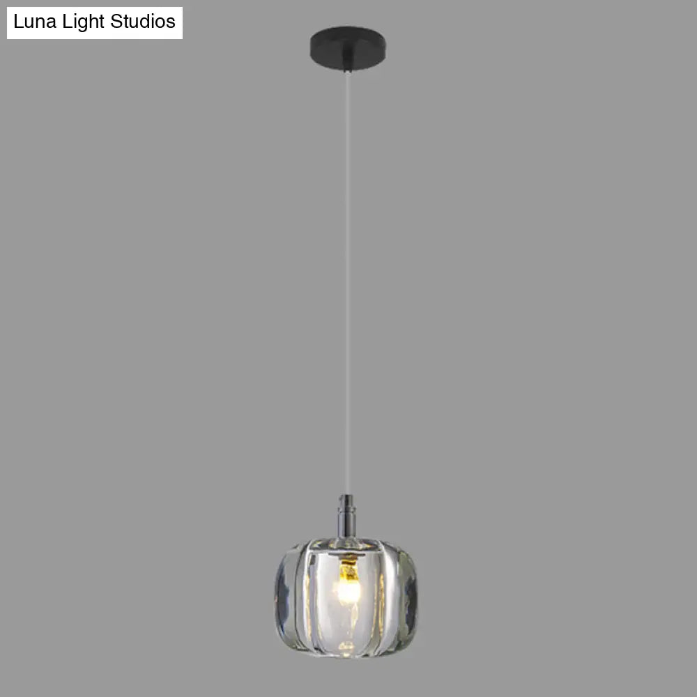 Crystal Melon Dining Room Pendant Light: Postmodern Minimalist Hanging Lamp Kit