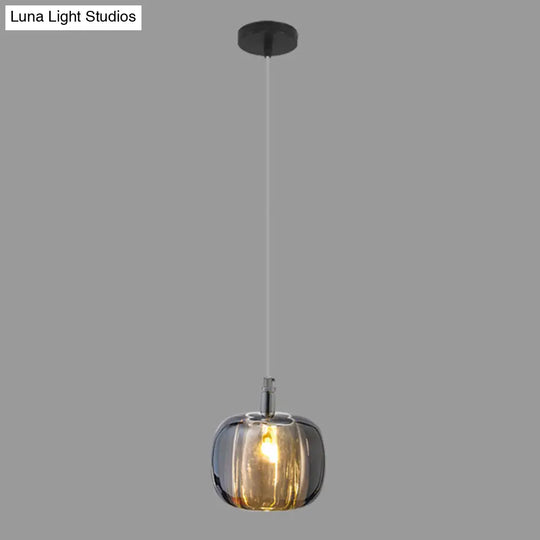 Crystal Melon Dining Room Pendant Light: Postmodern Minimalist Hanging Lamp Kit