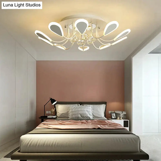 Crystal Modern Led Ceiling Lighst For Living Room Bedroom Study White/Black Color Lamp Plafond White