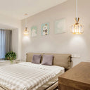 Crystal Prism Pendant Light With Modern Lantern Shade In Black/Gold For Bedroom Gold