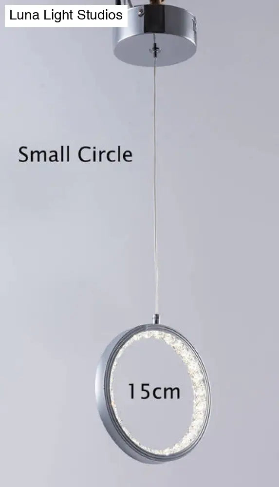 Crystal Rings Led Pendant Light Fixture For Indoor Lamp Lamparas De Techo Surface Mounting Bedroom