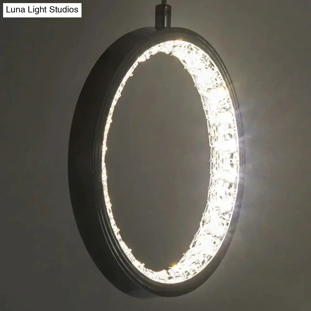 Crystal Rings Led Pendant Light Fixture For Indoor Lamp Lamparas De Techo Surface Mounting Bedroom