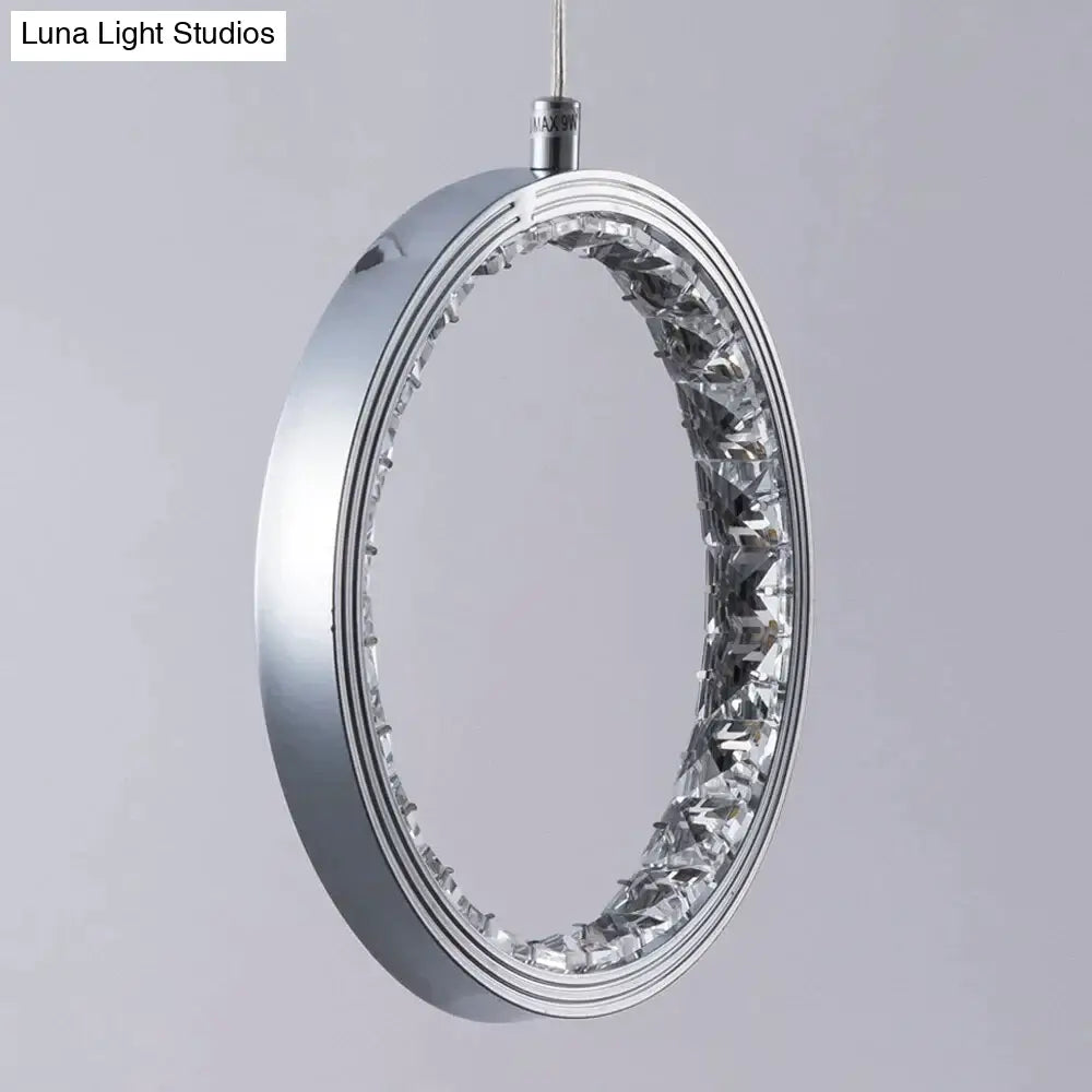 Crystal Rings Led Pendant Light Fixture For Indoor Lamp Lamparas De Techo Surface Mounting Bedroom