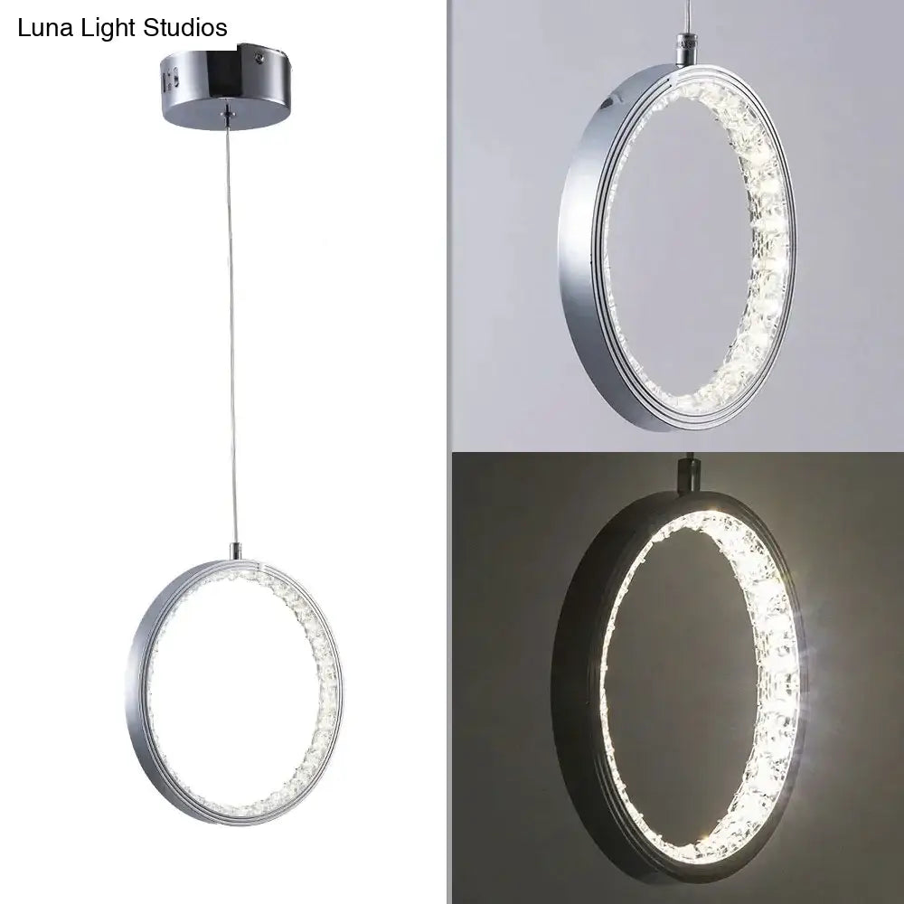 Crystal Rings Led Pendant Light Fixture For Indoor Lamp Lamparas De Techo Surface Mounting Bedroom