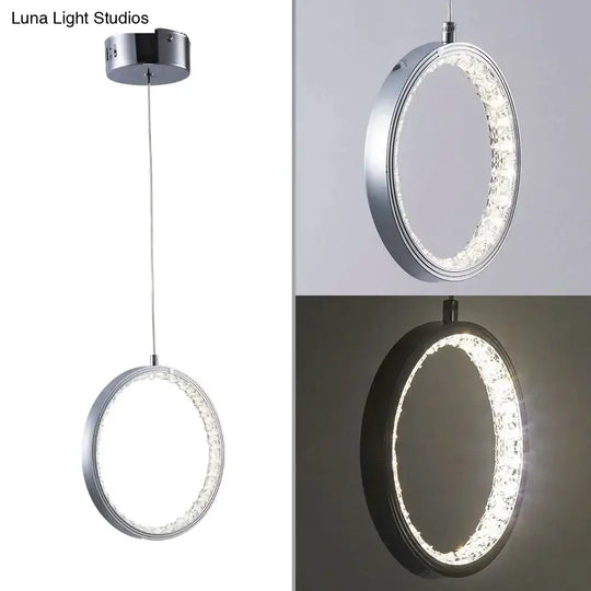 Crystal Rings Led Pendant Light Fixture For Indoor Lamp Lamparas De Techo Surface Mounting Bedroom