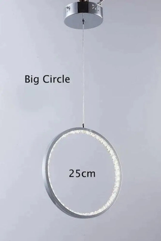 Crystal Rings Led Pendant Light Fixture For Indoor Lamp Lamparas De Techo Surface Mounting Bedroom